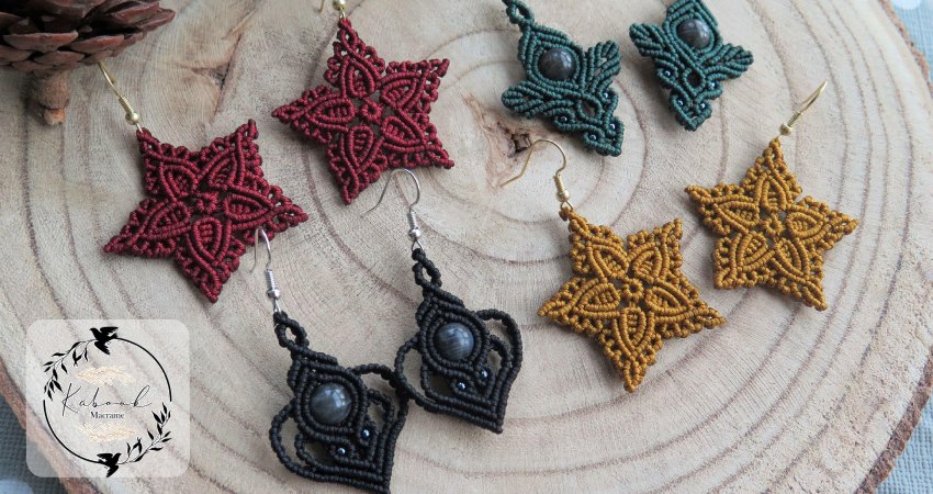 گوشواره میکرو مکرومه